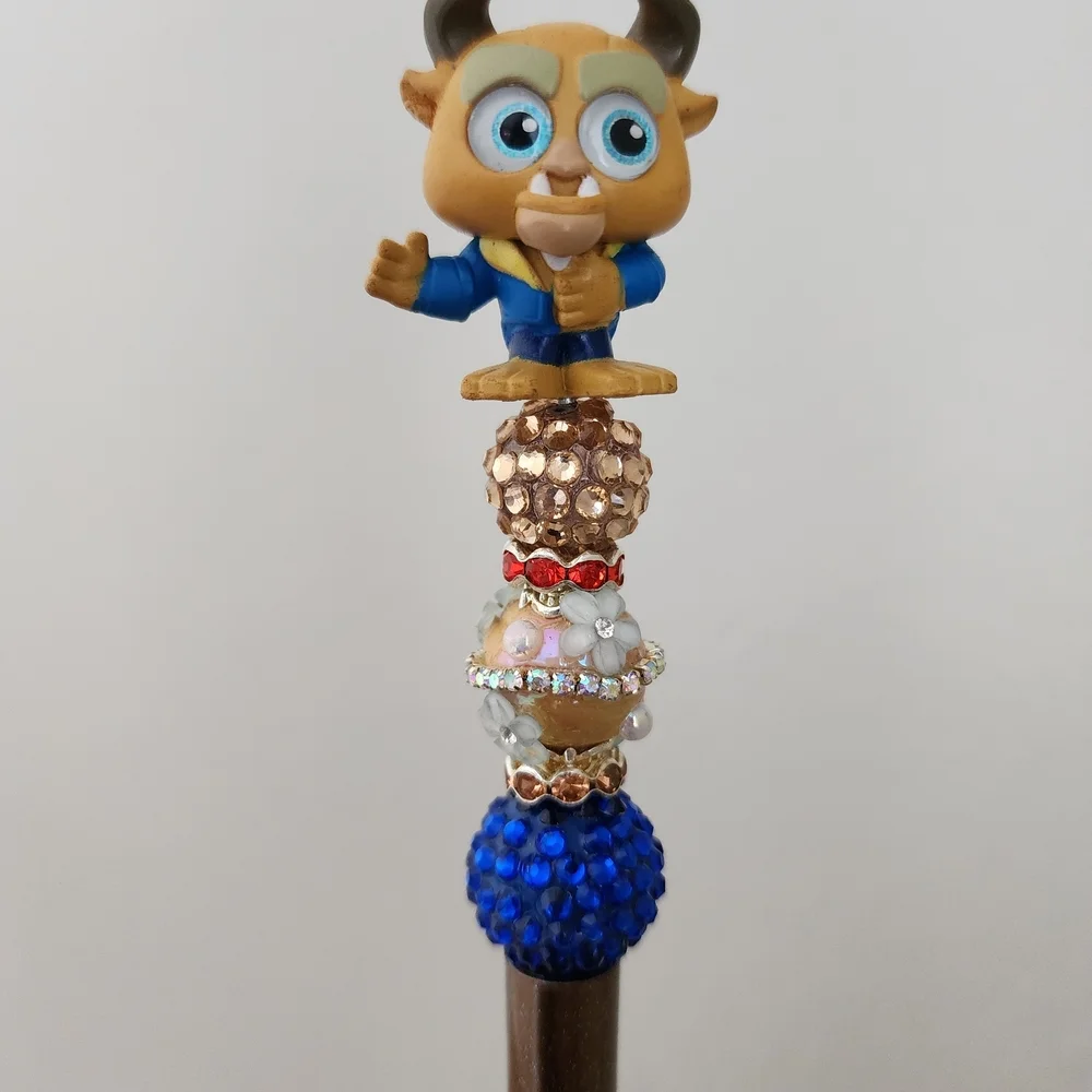 Disney Beast Character Pen with Blue and Brown Accents Doorable Black Ink Custom